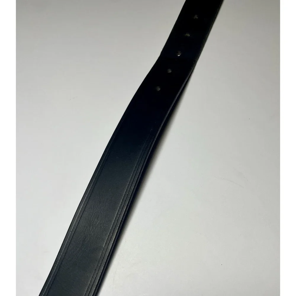 GUESS Black Leather Retro Y2K Men's Belt Made In USA Distressed